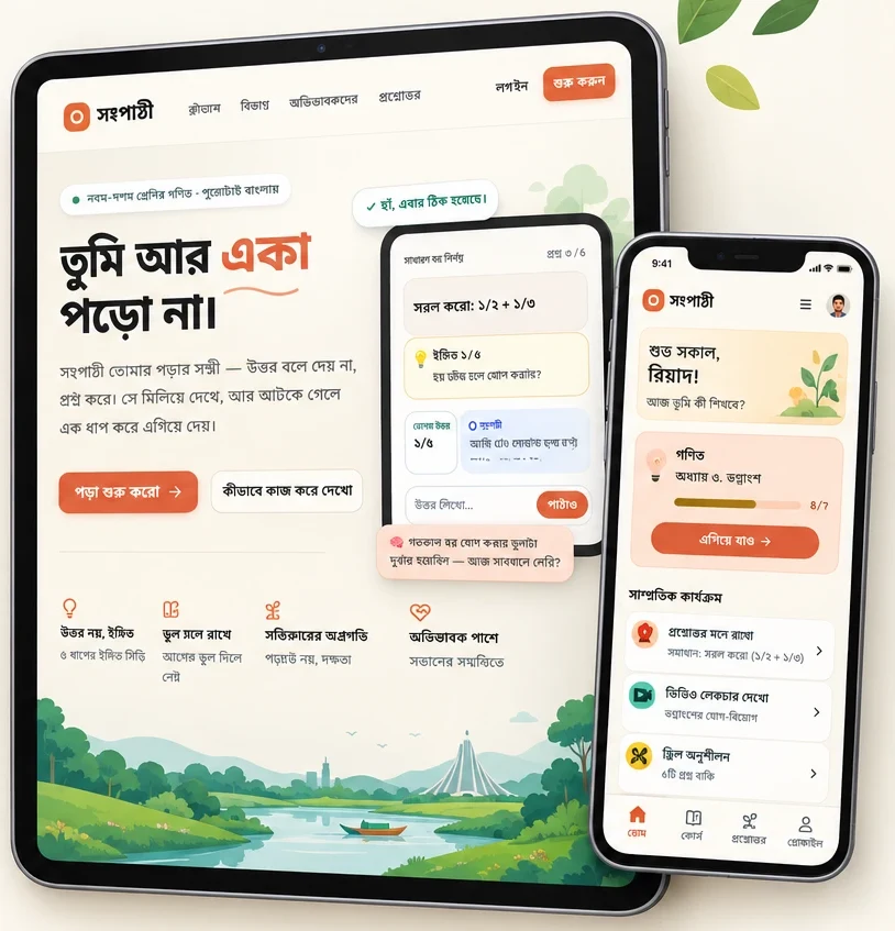 ট্যাবলেট ও ফোনে সহপাঠীর পড়ার পাতা
